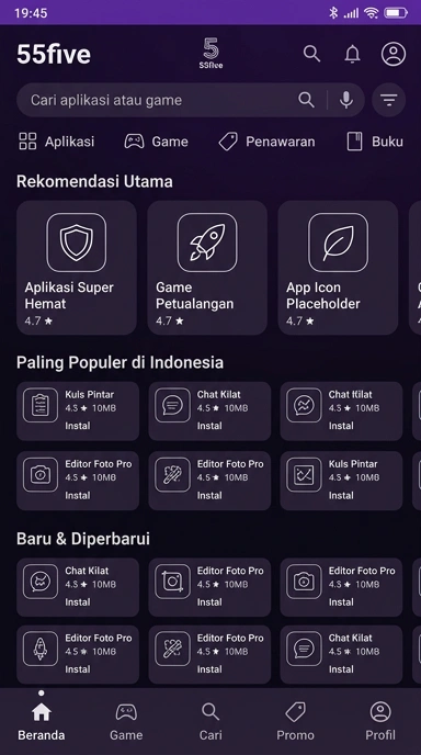 Temukan Aplikasi Populer di 55five — Solusi Unduhan Terbaik