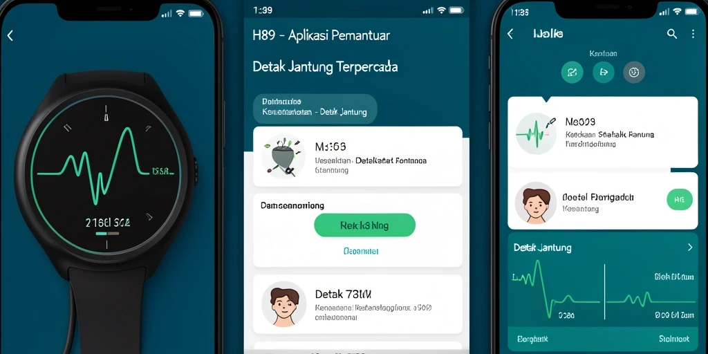 Antarmuka H89 yang modern dan intuitif untuk pemantauan detak jantung.