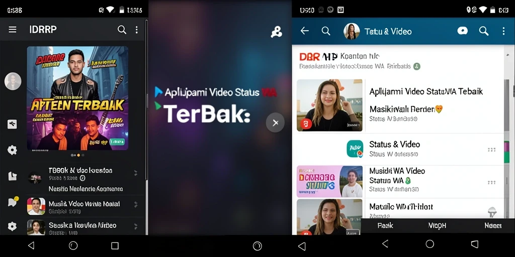 Tampilan antarmuka aplikasi IDRRP untuk video status WA.