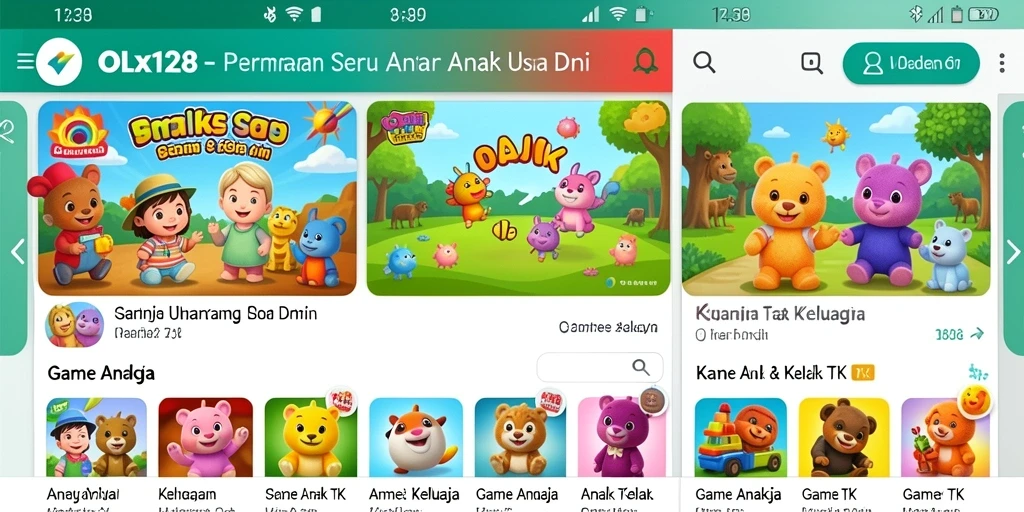 Tampilan antarmuka menarik dan ramah anak dari OLX128.