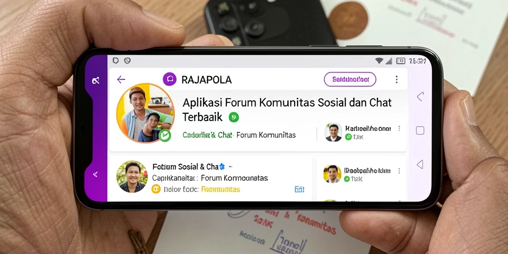 Tampilan antarmuka aplikasi Forum Komunitas RAJAPOLA.