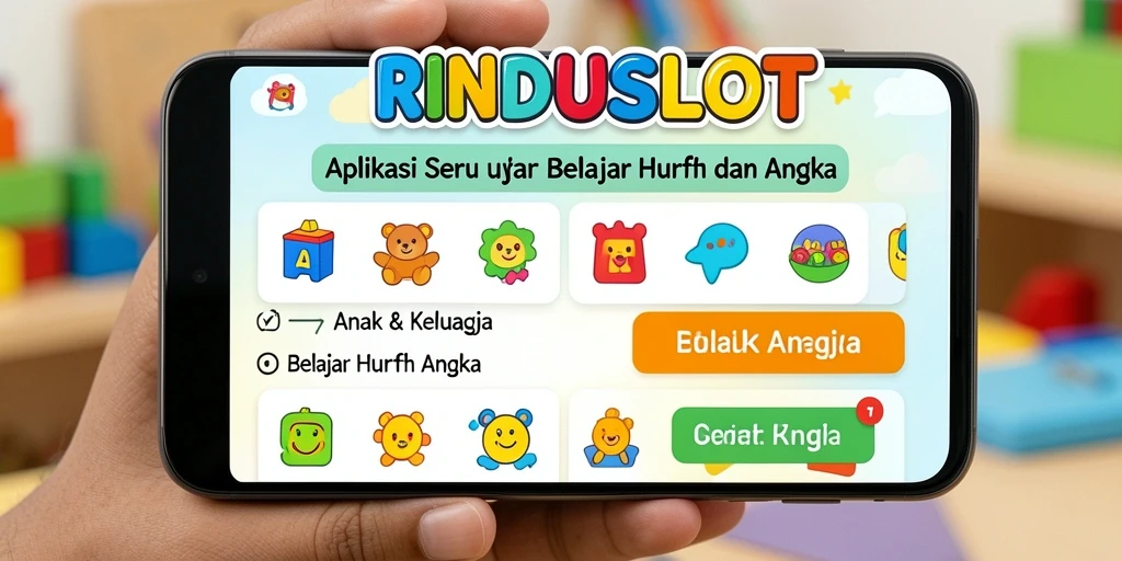 Antarmuka RINDUSLOT yang interaktif dan menyenangkan untuk belajar huruf dan angka.