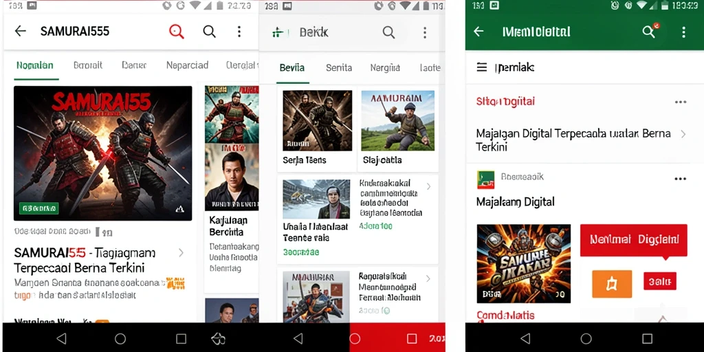 Tampilan antarmuka aplikasi SAMURAI555 yang menarik dan fungsional.