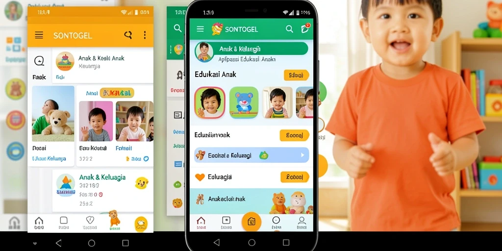 Tampilan antarmuka edukatif yang menarik dan interaktif dari SONTOGEL.